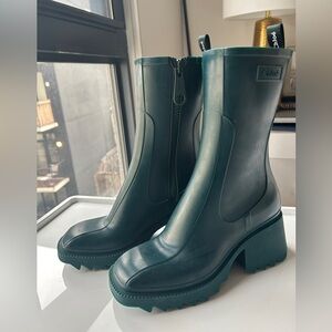 Chloe PVC Betty Rain Boots Emerald Green 40